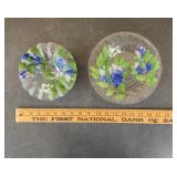 (2) Vintage Morning Glory Glass Plates