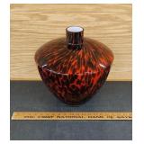 Large Red and Black Spotted Vase Unmarked Age