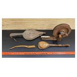 Bellows, String Winder, Carved Instrument- As