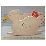 Vintage Wooden Duck Kids Rocking Toy- Original