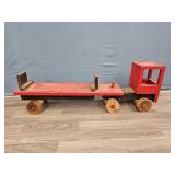 Vintage Wooden Red Truck Toy