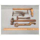 (8) Antique Tools including Combination Hammer