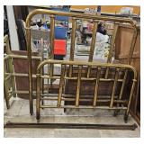 Antique Brass Headboard & Footboard w Rails-