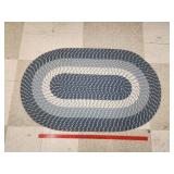 Small Blue Oval Braided Rug