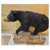 Black Bear Mount on Faux Stone- On Wheels- 51"