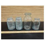 (4) Early Mason Jars- No Lids- (2) Marked Mason