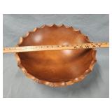 Vintage Rimmed Wooden Bowl