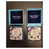 (2) Bella Perlina Bracelets in Boxes- Black and