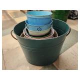 (13) Metal Planters/ Buckets