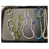 (5) Necklaces, Polished Stone and Beads