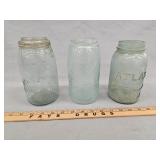 (3) Antique Mason Jars- Including Atlas and Mason