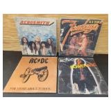 (4)  Vinyl Records- Aerosmith, AC/DC, ZZTop