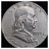 1955 Franklin Half Dollar - Key Date Franklin