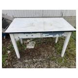 Porcelain top table, with drawers