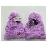 2 Adidas, youth fit, purple, winter hats