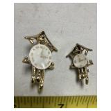 2 vintage coo coo clock pins