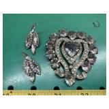 Vintage broach and earrings