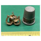 Vintage Republican Elephant pin and thimble