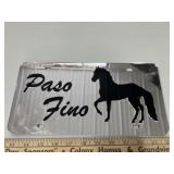 Acrylic plastic license plate, black horse,