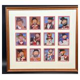 12 SIGNED RED SKELTON FRAMED DRINK COASTERS