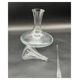 SHIPS DECANTER, WILLIAMS & SONOMA WINE FUNNEL