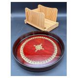 BAMBOO BREAD SLICER & DECORATIVE SERVING TRAY