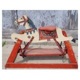 VINTAGE WOODEN ROCKING HORSE