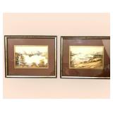 PAIR OF VICTORIAN WATERCOLOURS OF THE ADIRONDACKS