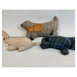 MENNONITE RABBIT AND DOGS STUFFED TOYS