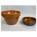 REDWARE FLOWER POT AND CAKE MOLD