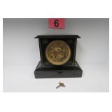 Vintage Waterbury Mantel Clock w/ Key