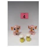 Vtg Pink Elephants & Chicks Salt & Pepper Shakers