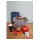 Fall / Halloween Decor Lg Lot - Bin w/ Lid