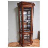 Lighted Curio Cabinet w/ Glass Shelves 78" T