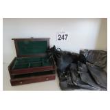 Jewelry Box & Black Silk Bags 80+