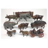 8 Antique German Cold Painted Animal Figures