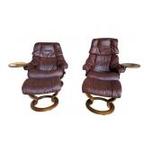 PAIR - EKORNESS STRESSLESS LOUNGE CHAIRS