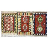 TRIO OF FLAT WEAVE CARPETS