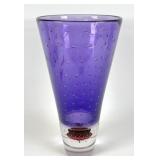 LARGE ART GLASS AMETHYST VASE