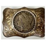 1883 MORGAN SILVER DOLLAR - STERLING BUCKLE