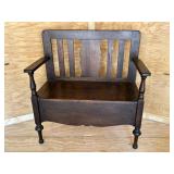 ANTIQUE OAK HALL BENCH