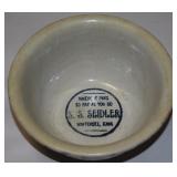 Antique Spatter Stoneware Advertising Bowl Seidler