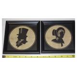 Antique Framed Victorian Man & Woman Silhouettes