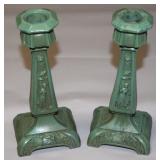 Antique No383 Cold Painted Bronze Candle Stick