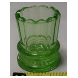 Antique EAPG Uranium Glass Toothpick Holder