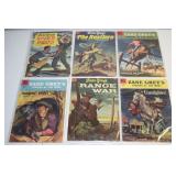 (6) Vintage Dell 10c Zane Grey Comic Books w/