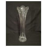 Vtg 15.25" Tall Crystal Swung Vase