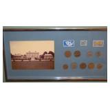 Framed Irish Coin Stamp and Photo Collage