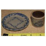 (2) Stoneware Miniatures w/ Rabbit Cup & Spatter