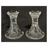 Pair Crystal Candle Holders 4"